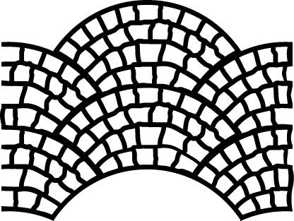 Plantilla 006 relieve Camino empedrado. 11x14,5 cm